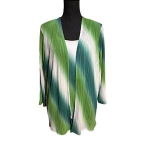 Jones New York Green Ombre Cardigan Set Women's M Medium